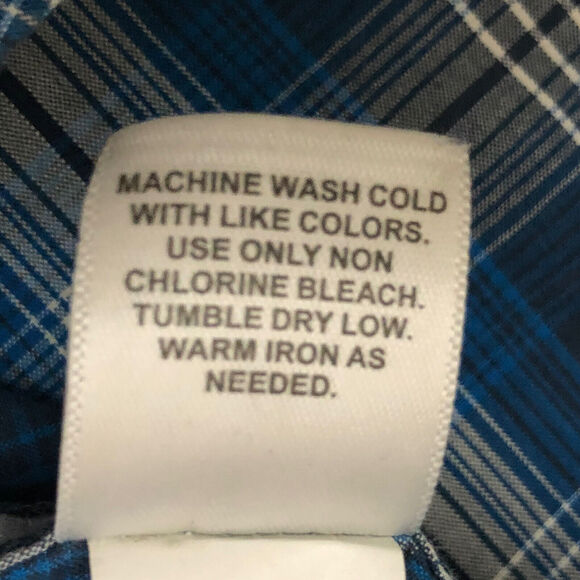 Magellan Mens M Shirt Adventure Gear Mag Release Loose Blue/WH Plaid Outdoors - Picture 7 of 8